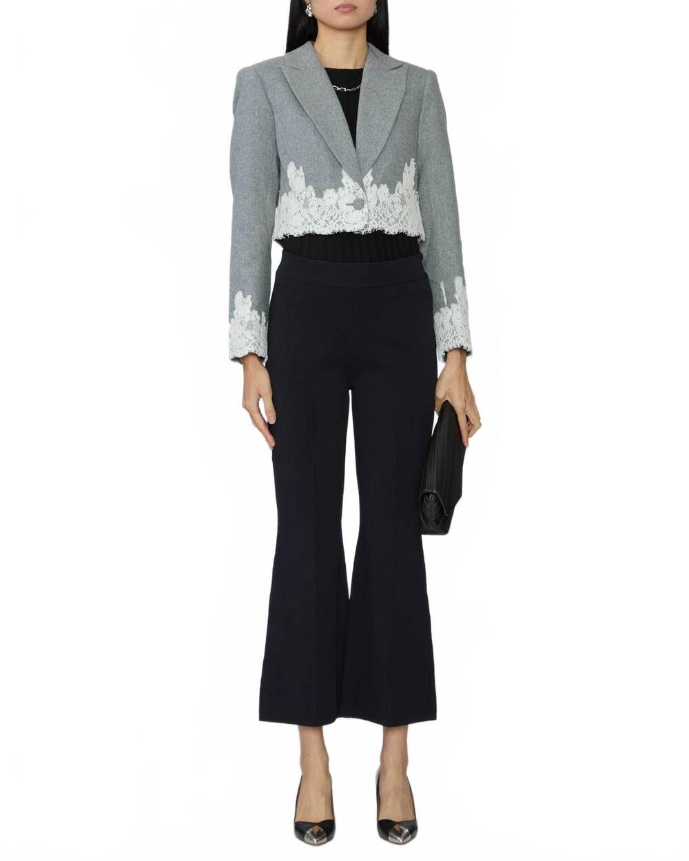NEW LOVESHACKFANCY icarus cropped jacket in grey melange